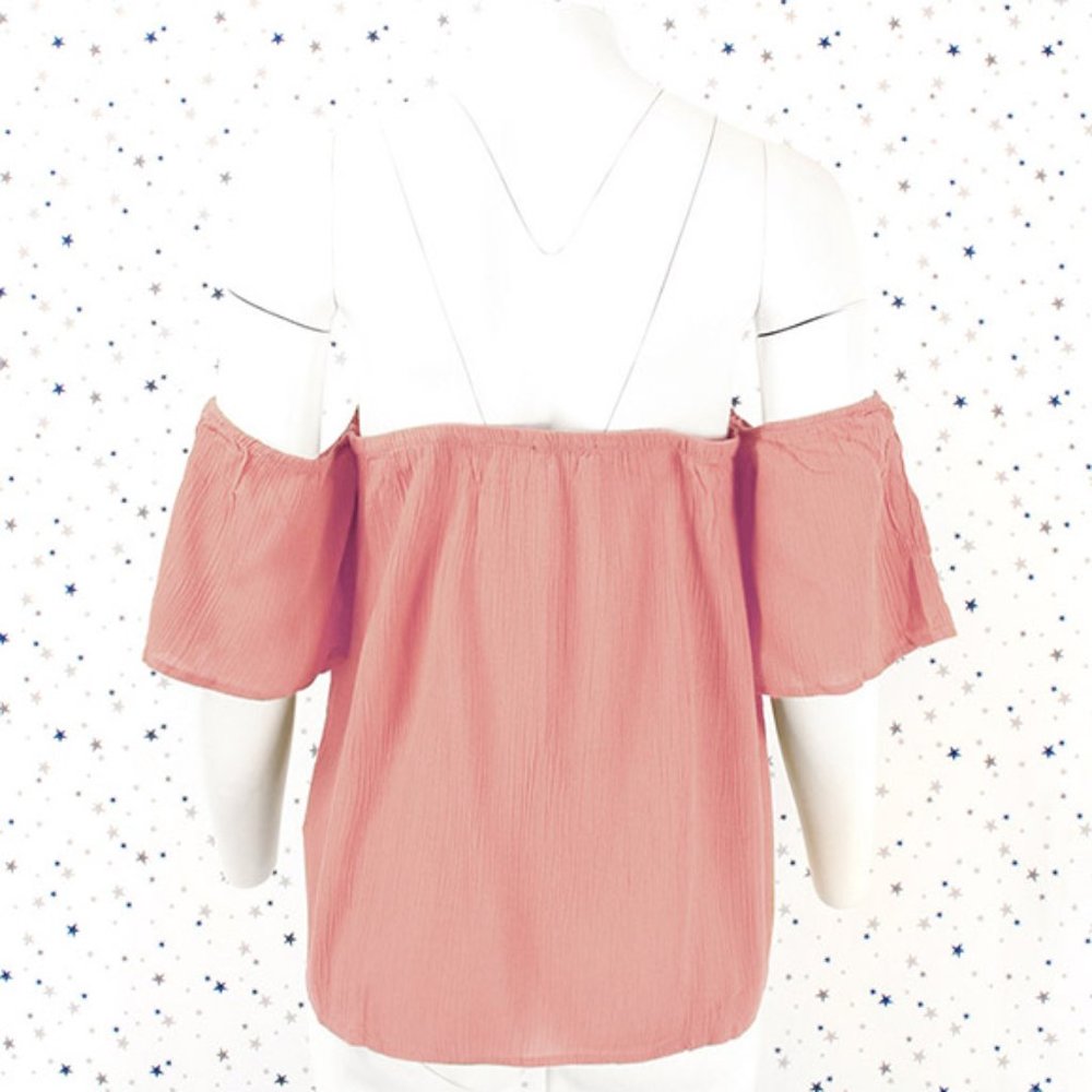 Plus Size Off Shoulder Blouse Top Mauve - Picture 5 of 7
